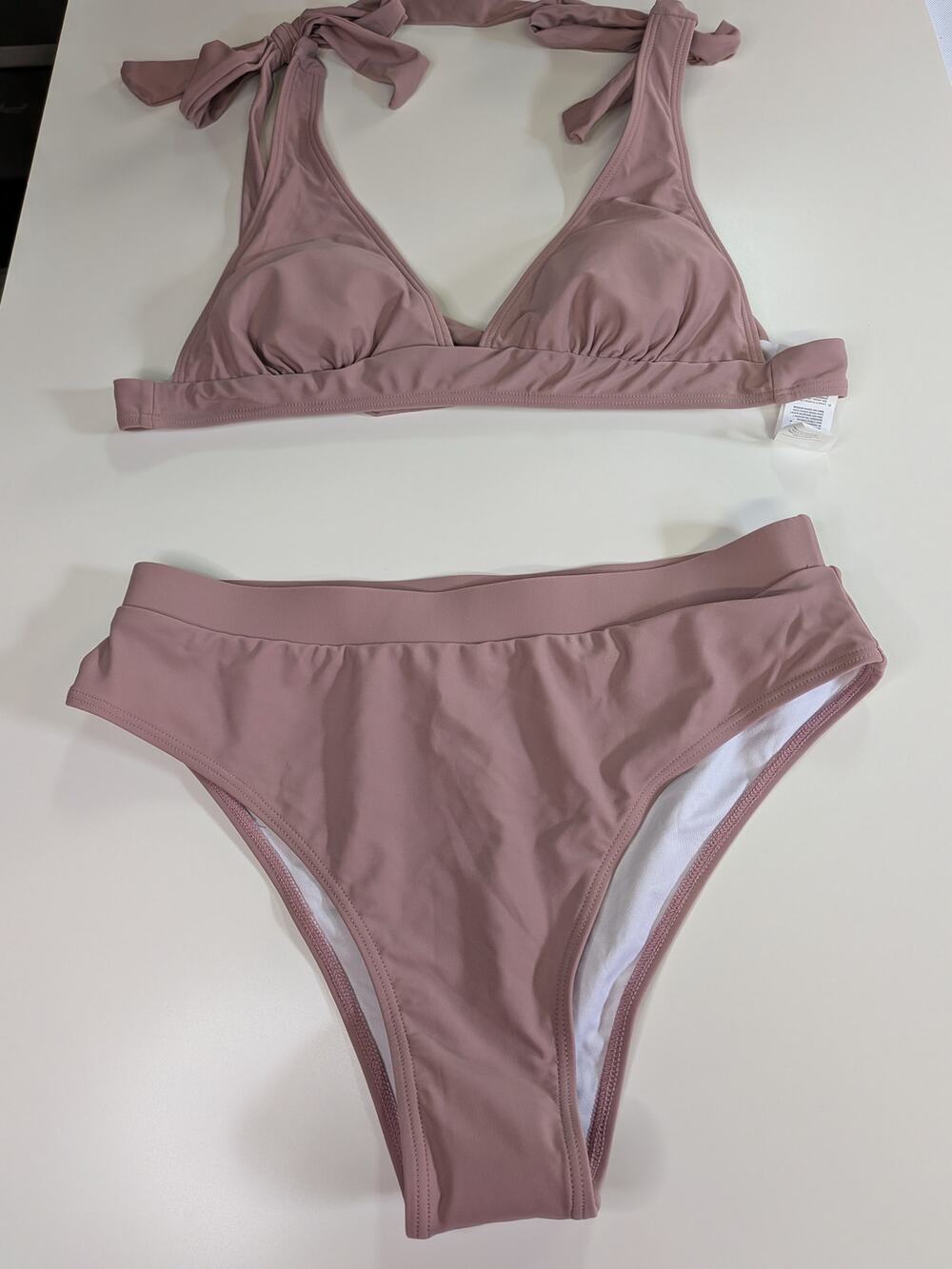 Dusty Rose/Mauve 2-Piece Bikini Adjustable Top, Cupshe Size M